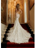 Sexy Ivory Lace Tulle Glitter Wedding Dress